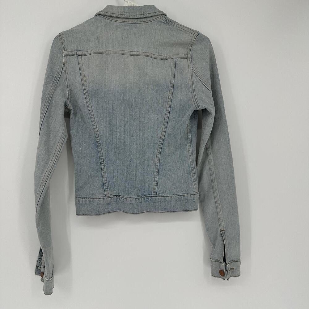 J Brand Jacket Womens XS Denim Atomic Stretch Button Up Distressed 40503225 - Picture 6 of 13